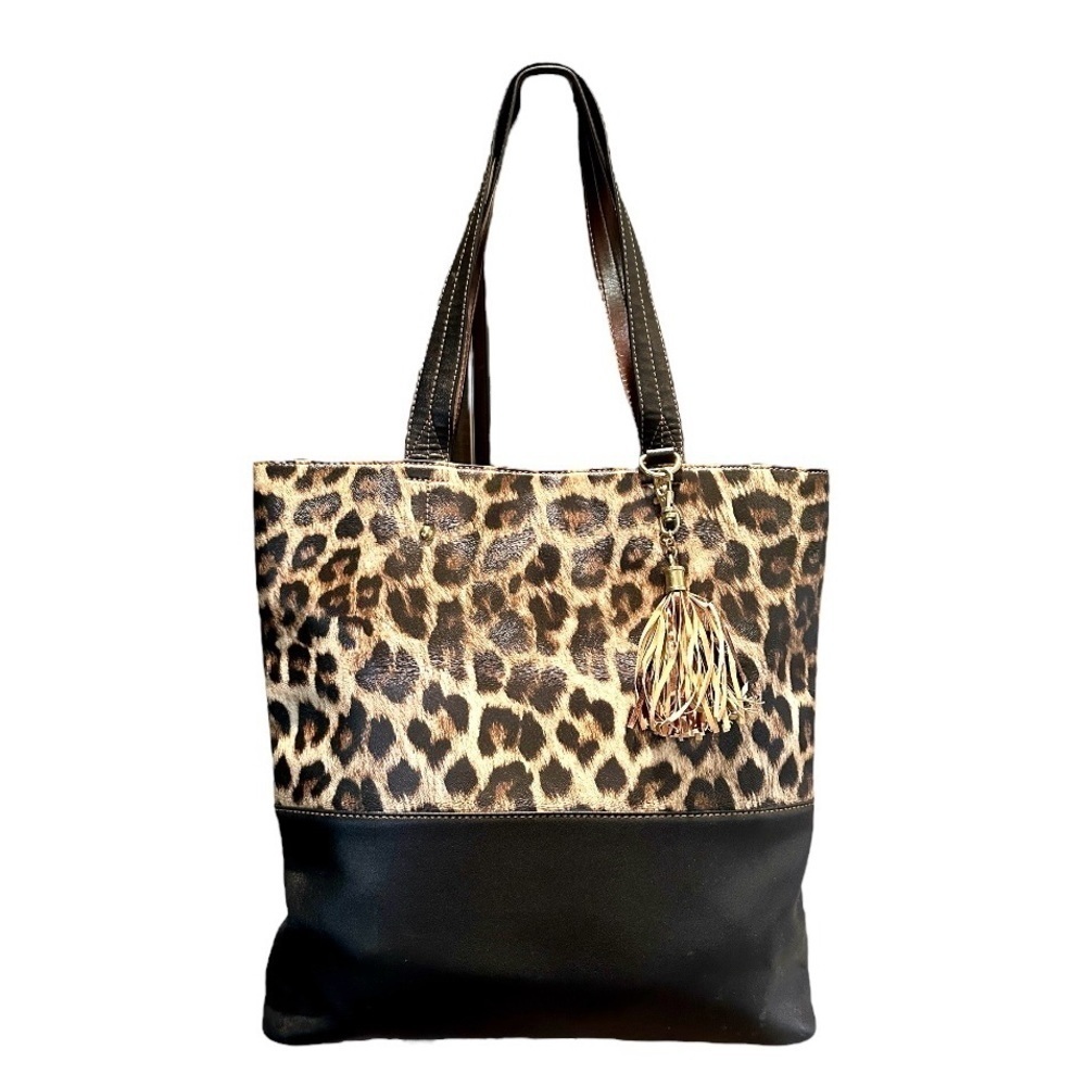 LEOPARD PRINT, NWOT, SMART & SOPHISTICATED, FAUX LEATHER SHOULDER TOTE